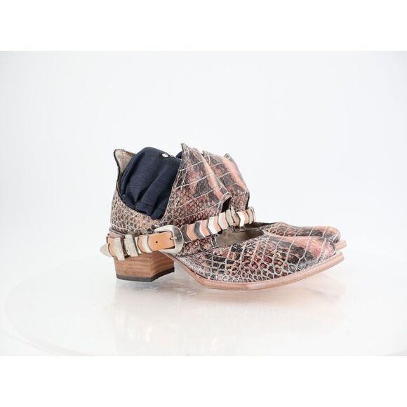 Freebird By Steven Blade Boot Womens 9 Pink Multi Croc Block Heel Slip On NEW - Picture 2 of 10